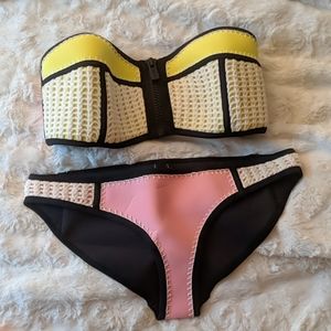 Triangle Neoprene set with bag, Pink, Small++,